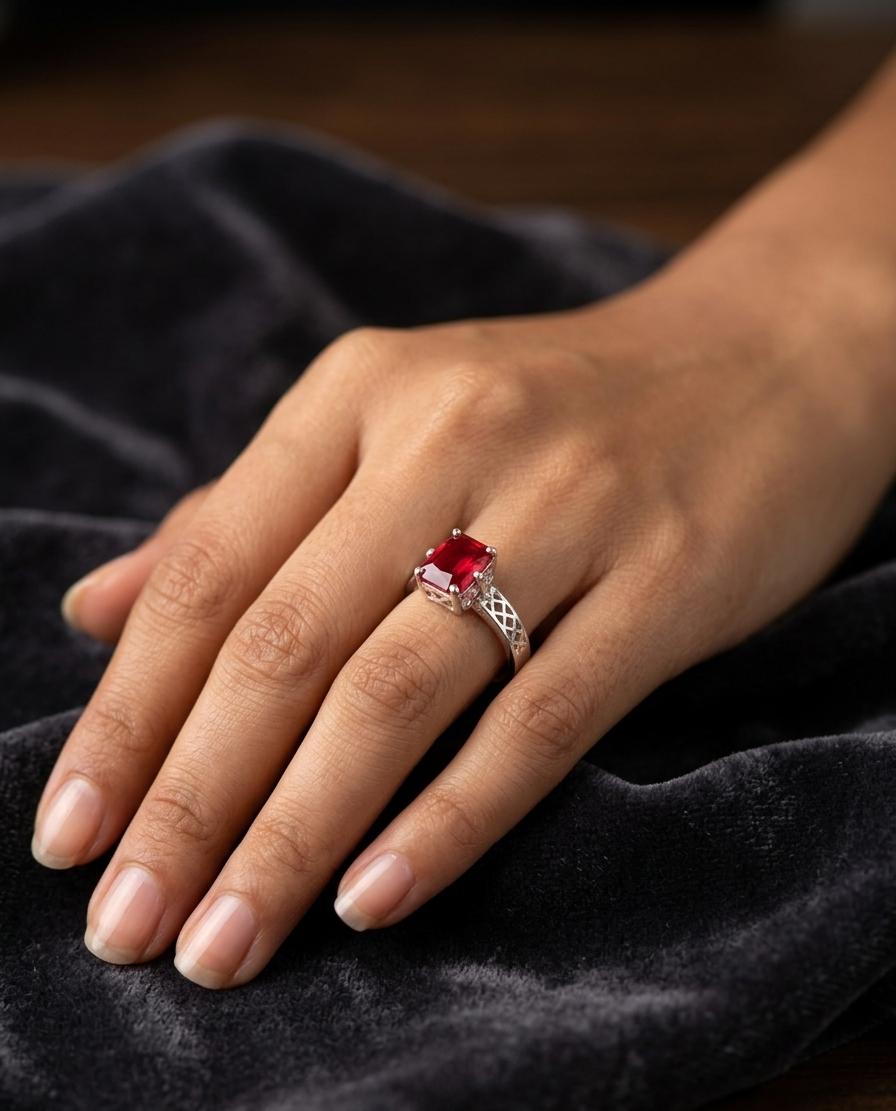 Vintage Rose Silver Ring